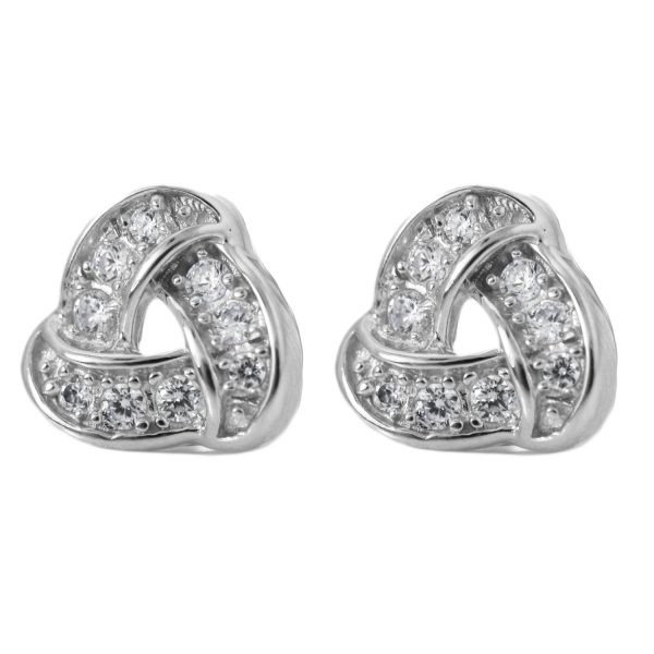 SE790 - 7.3mm Sterling Silver Rhodium Plated CZ Stud Earrings