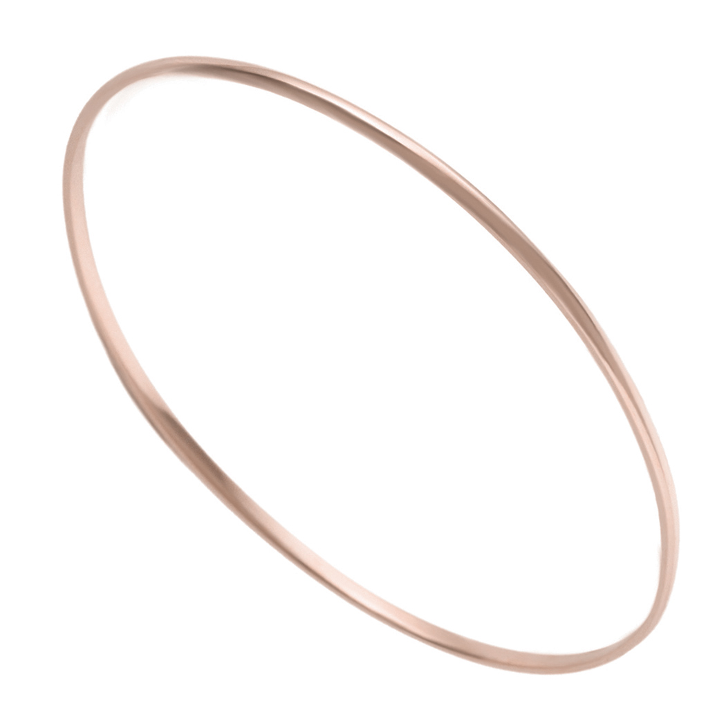 G022R/65 - 9ct Rose Gold Oval Stacker Bangle - W J Sutton
