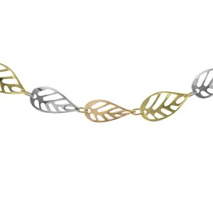 GB630 - 9ct Multicoloured Gold Leaf Chain - 7.5mm Wide