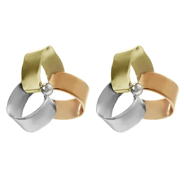 GE14 - 9ct Multi-Coloured Gold 14mm Stud Earrings