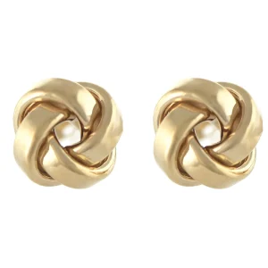 GE557 - 9ct Yellow Gold 9.4mm Plain Knot Earrings
