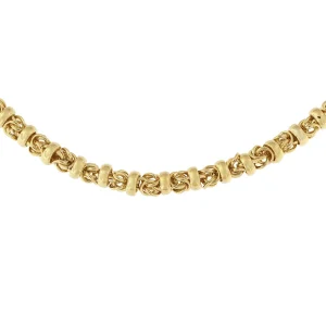 GHM175 - 9ct Yellow Gold Handmade Byzantine Link Chain with Lobster Clasp - 5mm Wide