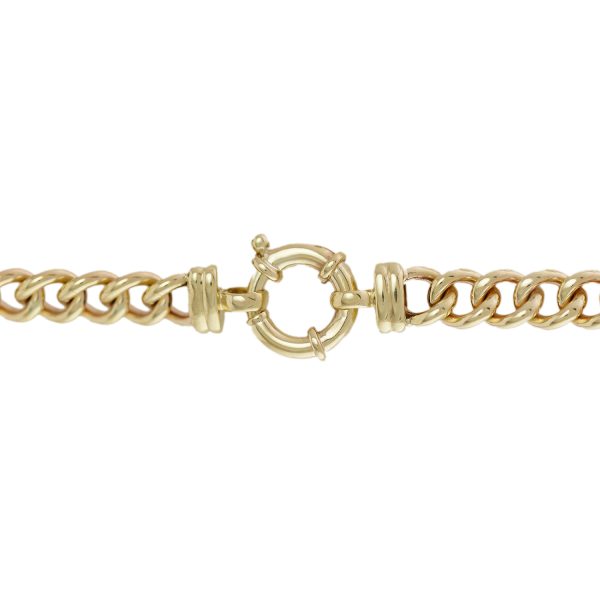 G034DB - 9ct Yellow Gold Handmade Close Curb Chain with Designer Bolt Ring - 6.75mm Wide