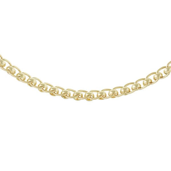 GHM298DB - 9ct Yellow Gold Handmade Rollerball Chain with Designer Bolt Ring - 4.5mm Wide