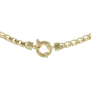 GHM298DB - 9ct Yellow Gold Handmade Rollerball Chain with Designer Bolt Ring - 4.5mm Wide