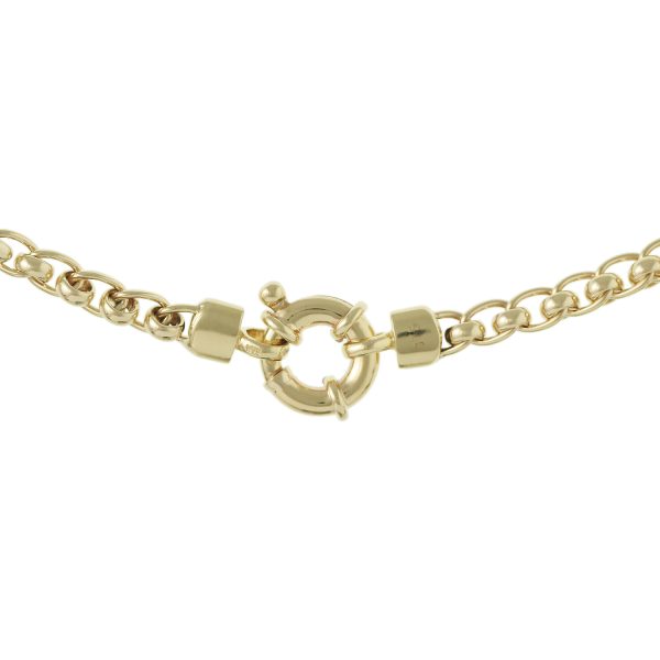 GHM298DB - 9ct Yellow Gold Handmade Rollerball Chain with Designer Bolt Ring - 4.5mm Wide