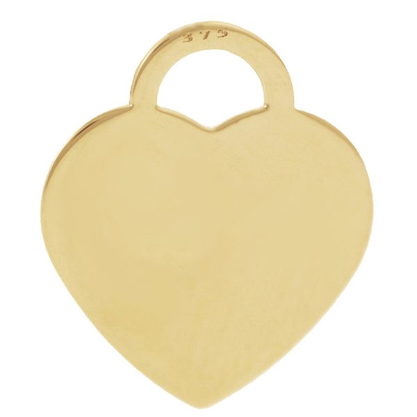 GH2 - 9ct Yellow Gold 12mm Engravable Heart Pendant