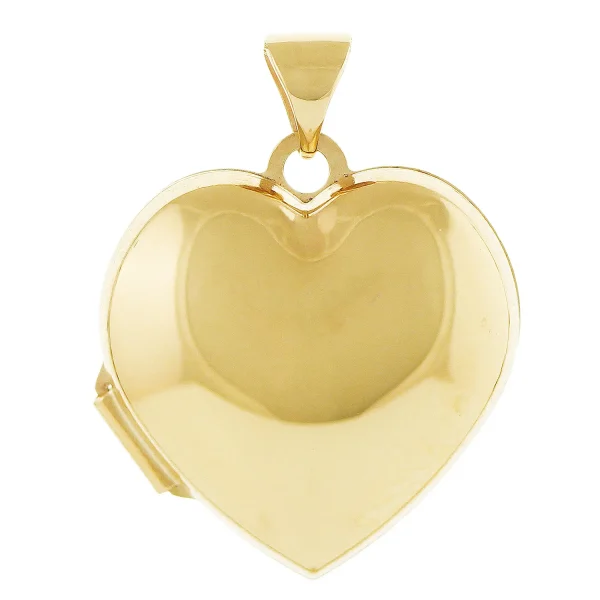 GPL34 - 9ct Yellow Gold 18mm Plain Heart Locket
