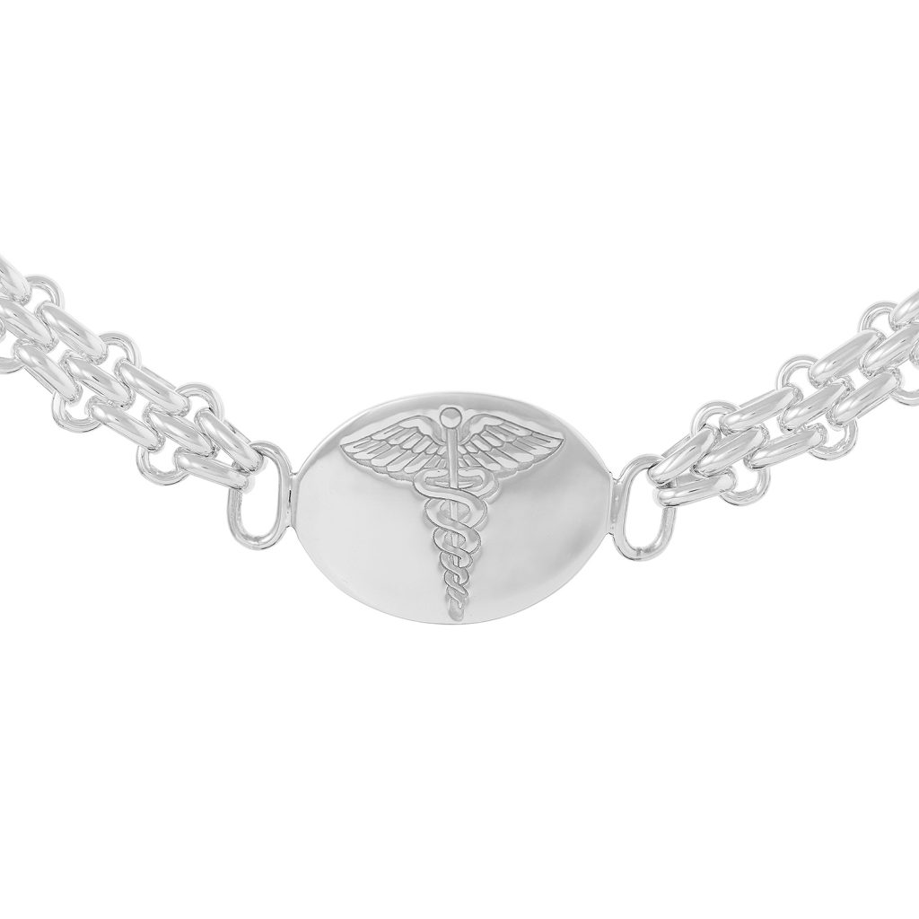 SHM5056MA Sterling Silver Medical Alert Bracelet W J Sutton letter-lab-alef-bet-hints-educational-poster-hebrew-scouts