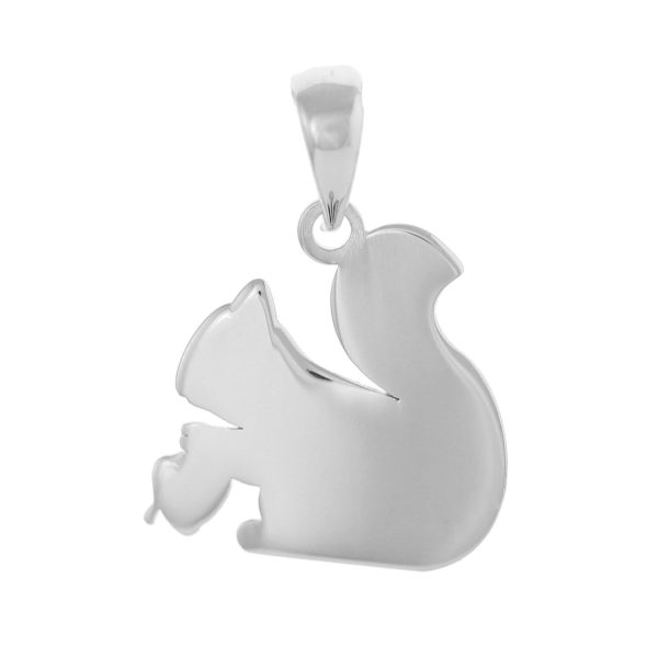 SP528 - Sterling Silver 13.5mm Plain Squirrel Pendant