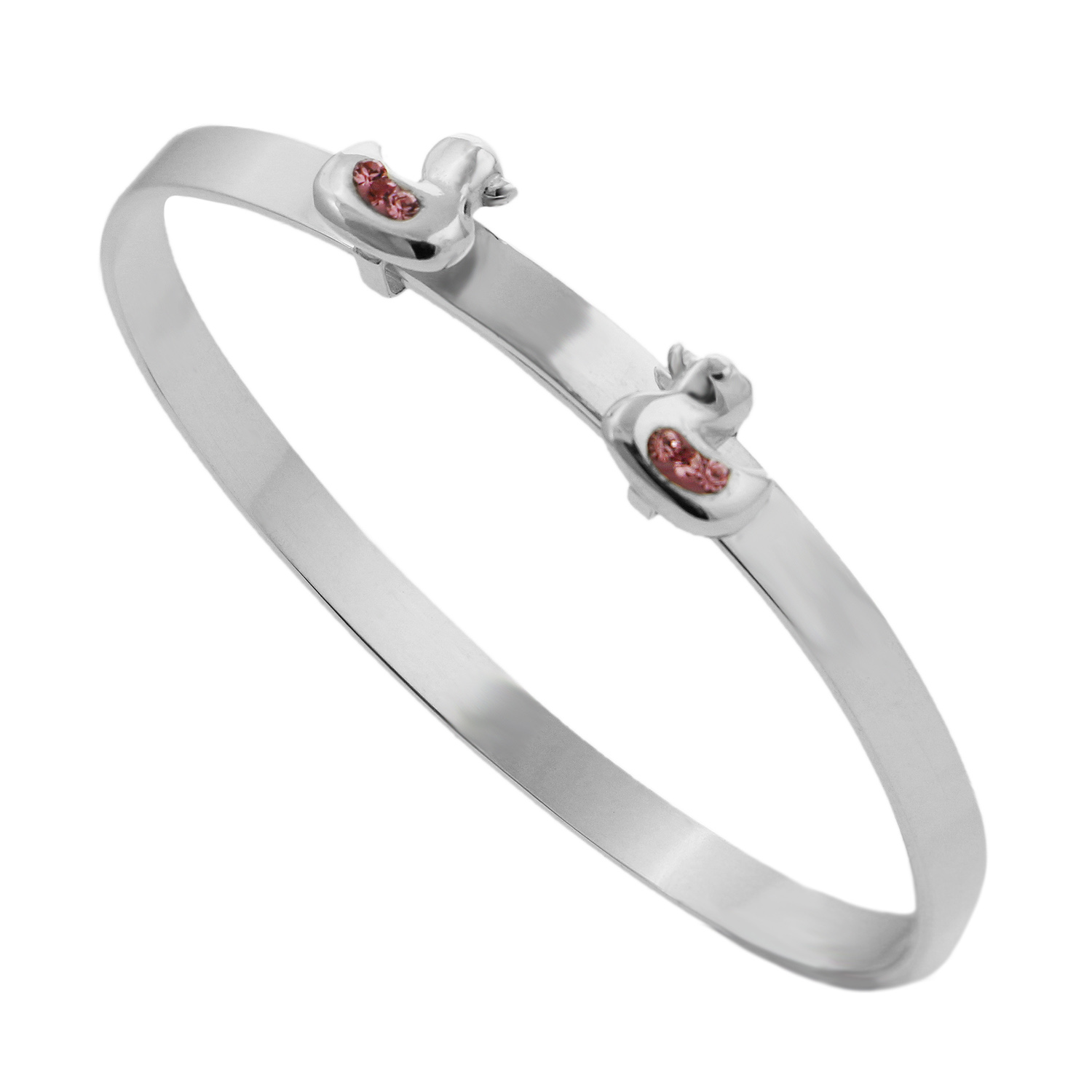 S016DUCK Sterling Silver Duck Baby Bangle W J Sutton