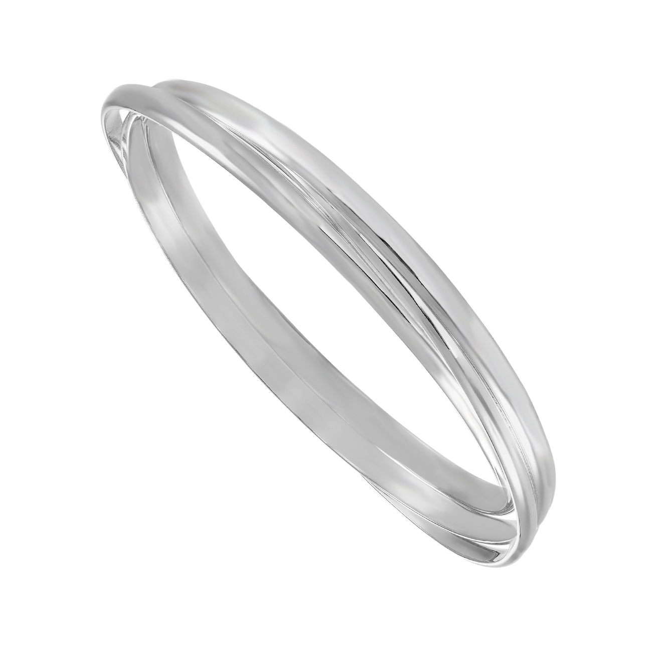 S4124R Sterling Silver Round Russian Bangle W J Sutton