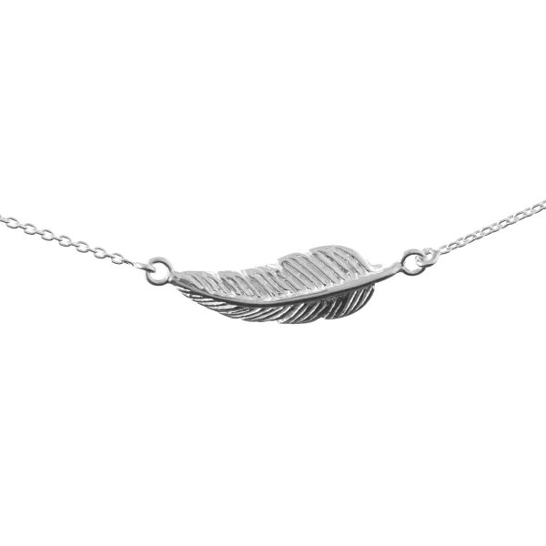 SJ524/18 - 18" Sterling Silver Feather Necklace