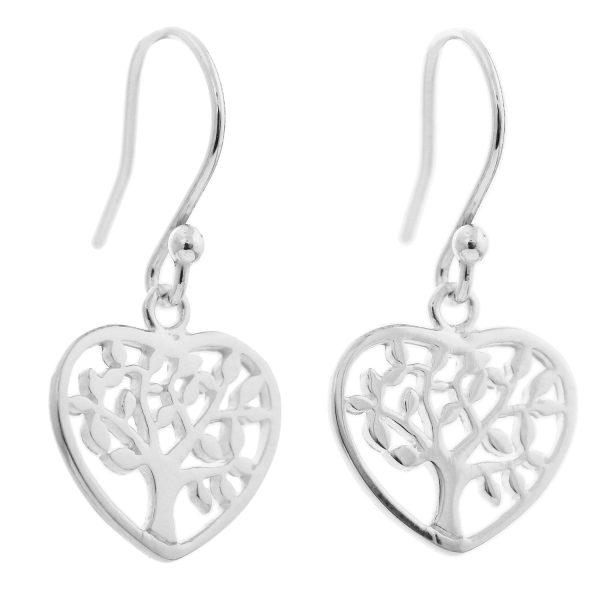 SE537 - 25mm Sterling Silver Tree of Life Drop Earrings