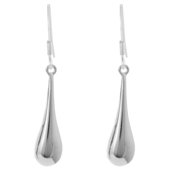 SE64 - 23mm Sterling Silver Pear Shaped Drop Earrings