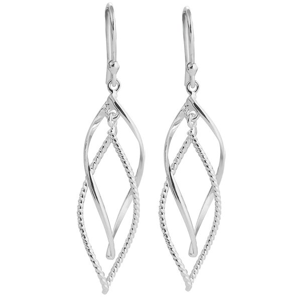 SE774 - 45mm Sterling Silver Twisted Drop Earrings