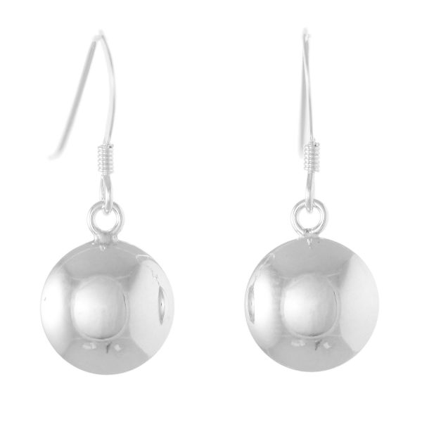 SE965 - 10.3mm Sterling Silver Plain Round Drop Earrings