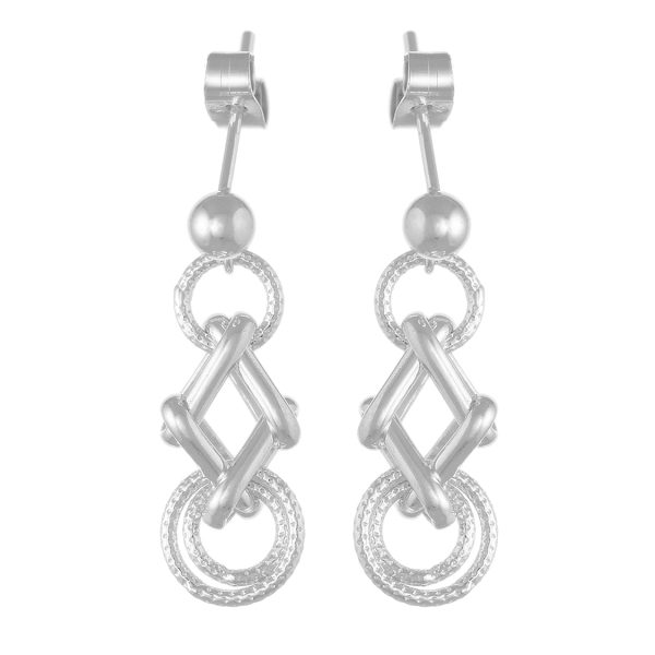 SHM189ER - 20mm Sterling Silver Handmade Drop Earrings