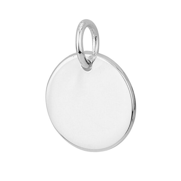 SDR8 - 15mm Sterling Silver Round Engravable Disc Pendant - With or Without Jump Ring