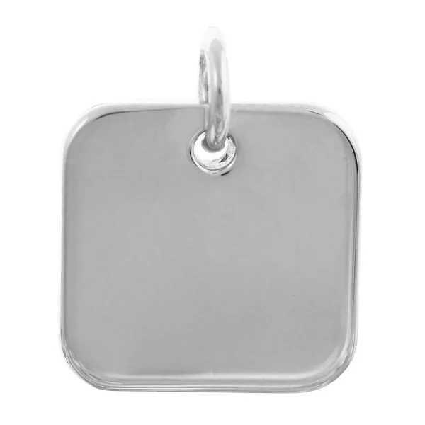 SDSQ17 - 17mm Sterling Silver Engravable Square Pendant