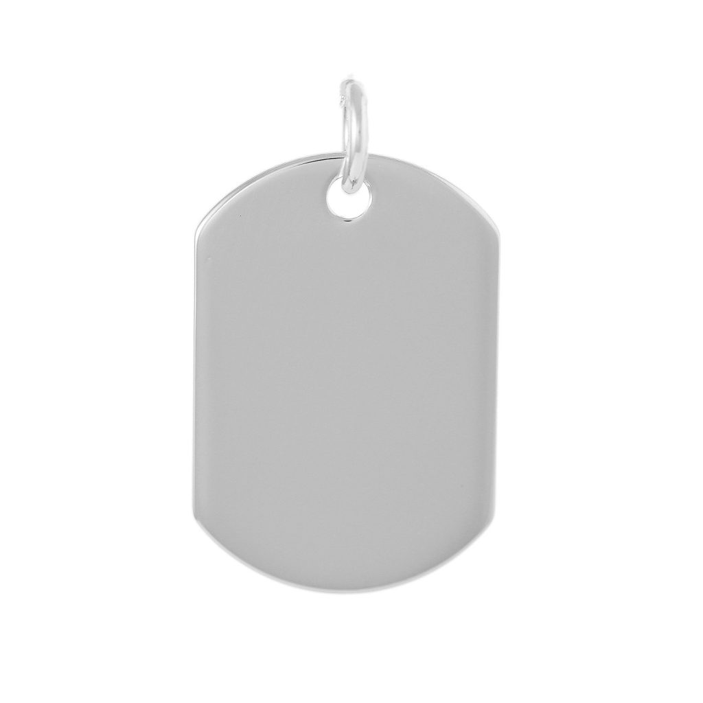 SP10083 Silver Engravable Dog Tag Pendant W J Sutton sp10083-silver-engravable-dog-tag-pendant-w-j-sutton