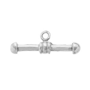 SM007A - 20mm Sterling Silver Domed T-Bar with Parallel Jump Ring - Sold Individually