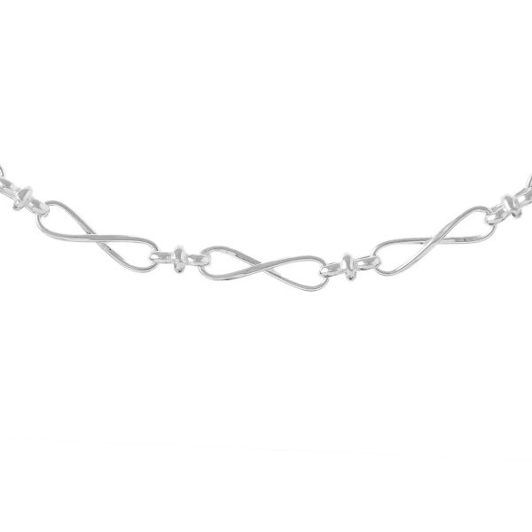 SHM924 - Sterling Silver Handmade Infinity Chain with Lobster Clasp - 4.5mm Wide