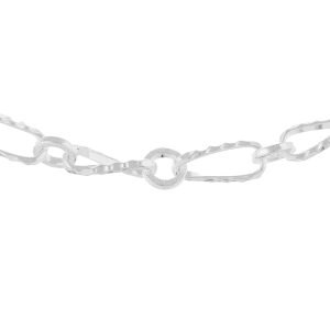 SHM971 - Sterling Silver Handmade Greek Key Chain with Lobster Clasp - 8.5mm Wide