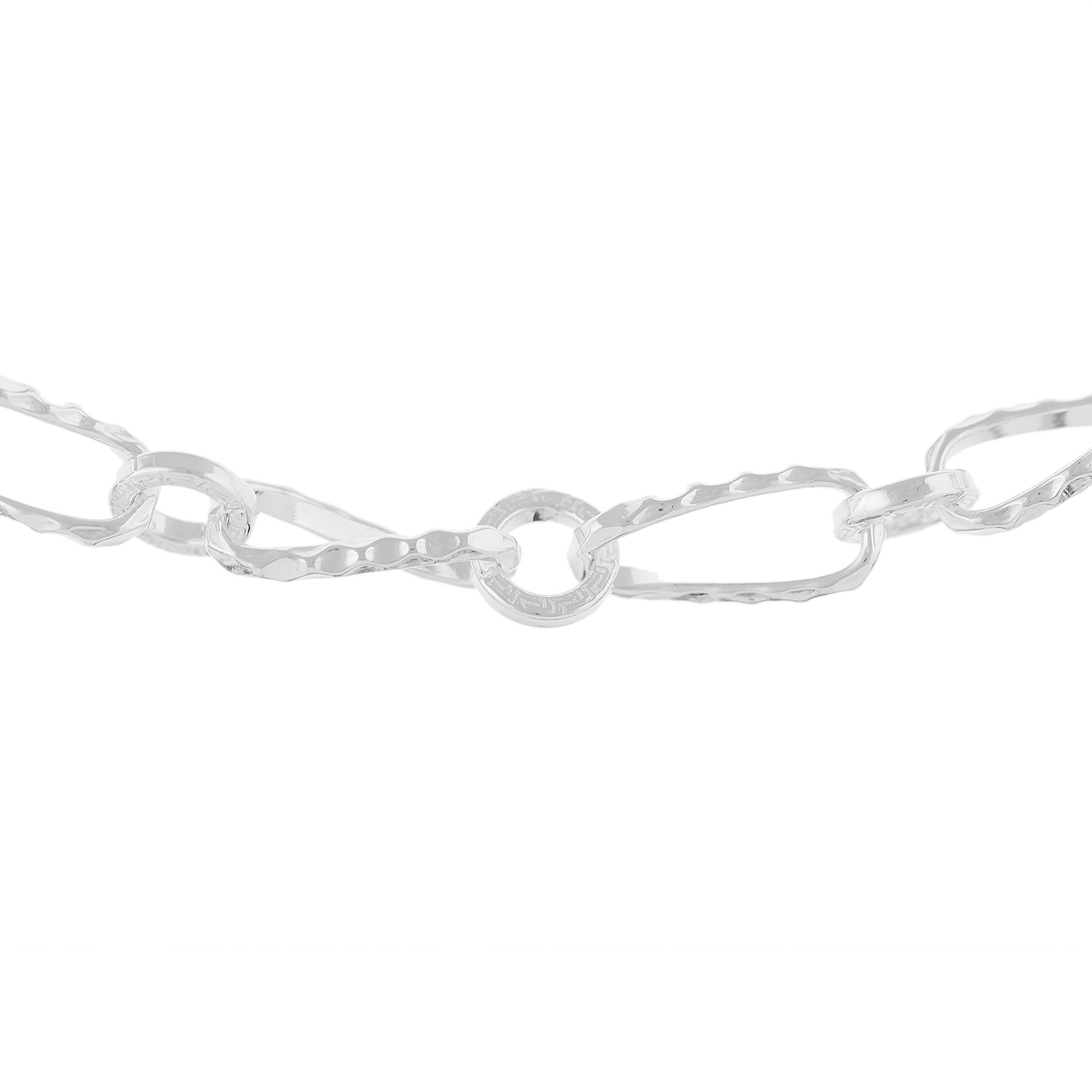 SHM971 - Sterling Silver Handmade Greek Key Chain with Lobster Clasp - 8.5mm Wide