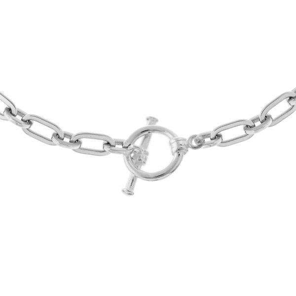 S393SP - Sterling Silver Plain Handmade Chain with Ring and T-Bar - 5.5mm Wide