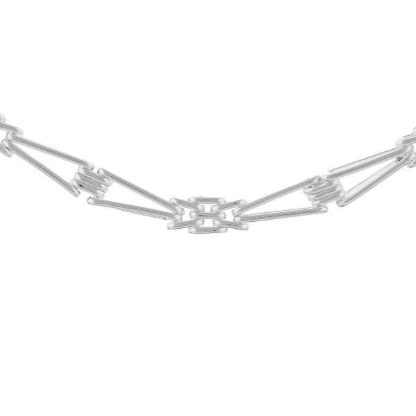 SB17 - Sterling Silver Handmade Gate Chain with Lobster Clasp - 7mm Wide