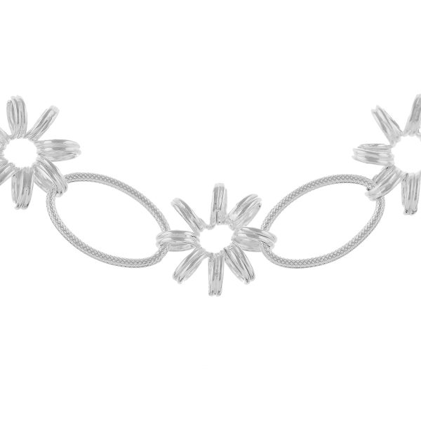 SHM323 - Sterling Silver Handmade Daisy Chain with Lobster Clasp - 18.5mm Wide