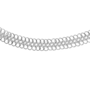 SHM378 - 7.5" Sterling Silver Handmade European Weave Bracelet - 9mm Wide