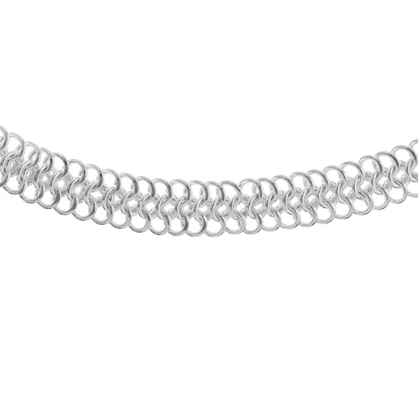 SHM378 - 7.5" Sterling Silver Handmade European Weave Bracelet - 9mm Wide