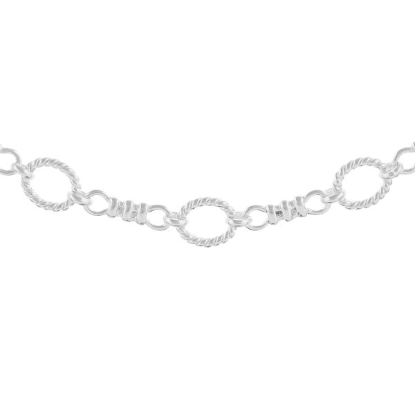 SHM38 - Sterling Silver Handmade Textured Chain with Lobster Clasp - 8mm Wide
