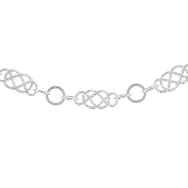 SHM44 - Sterling Silver Handmade Celtic Chain with Lobster Clasp - 7.4mm Wide