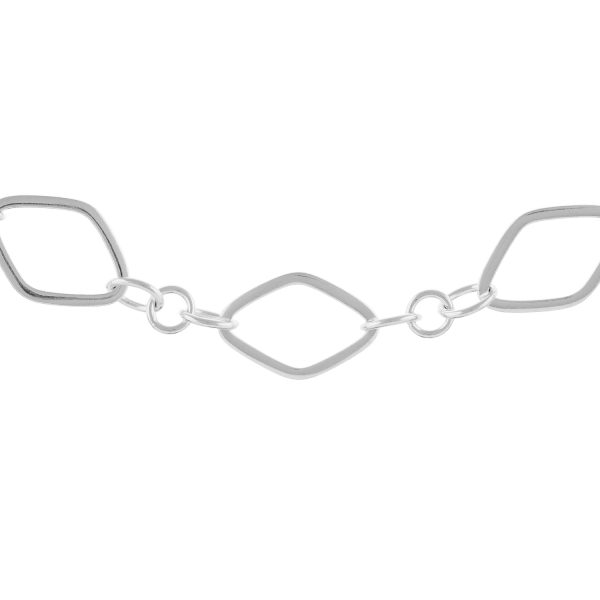 SHM480 - Sterling Silver Handmade Diamond Shaped Chain with Lobster Clasp - 12.5mm Wide