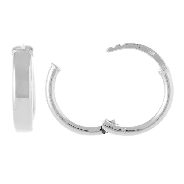 SE1811 - 18mm Sterling Silver Plain Hinged Hoop Earrings