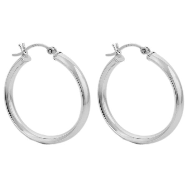 SE1699 - 30mm Sterling Silver Plain Creole Hoop Earrings
