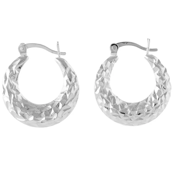SE25 - 20mm Sterling Silver Diamond Cut Hoop Earrings
