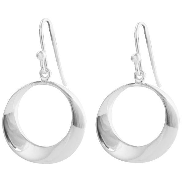 SE861 - 30mm Sterling Silver Twisted Circle Drop Earrings