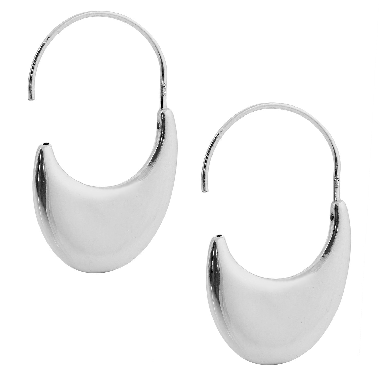SE932 - Sterling Silver Electroformed Hoop Earrings - W J Sutton