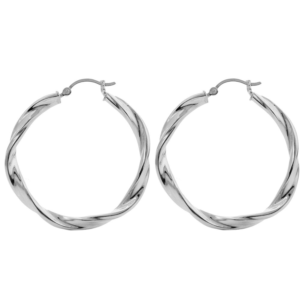 SEC8 Sterling Silver Polished Hoop Earrings W J Sutton