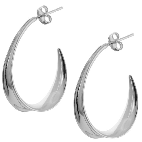 SE5141 - 22mm Sterling Silver Hoop Stud Earrings