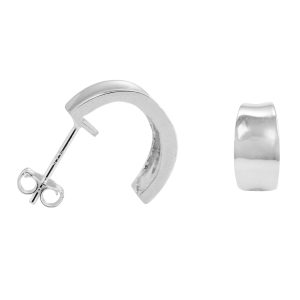 SE807 - 20mm Sterling Silver Polished Huggie Stud Earrings