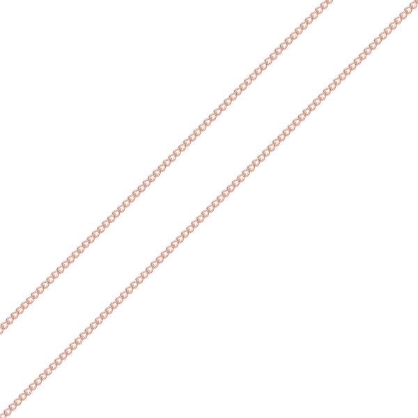9SR172 - Sterling Silver 9ct Rose Gold Plated Close Curb Pendant Chain – 1.25mm Wide