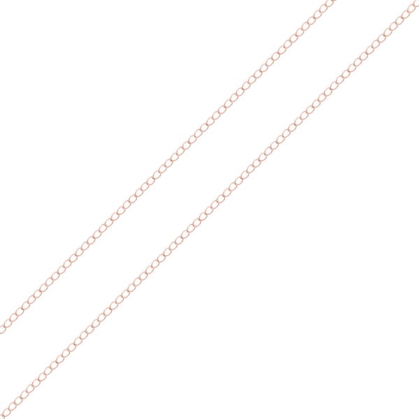 9SR173/20 - 20" Sterling Silver 9ct Rose Gold Plated Open Curb Pendant Necklace – 1.5mm Wide