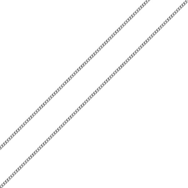 S172FC/18RP - 18" Rhodium Plated Sterling Silver Diamond Cut Close Curb Pendant Chain - 1.25mm Wide