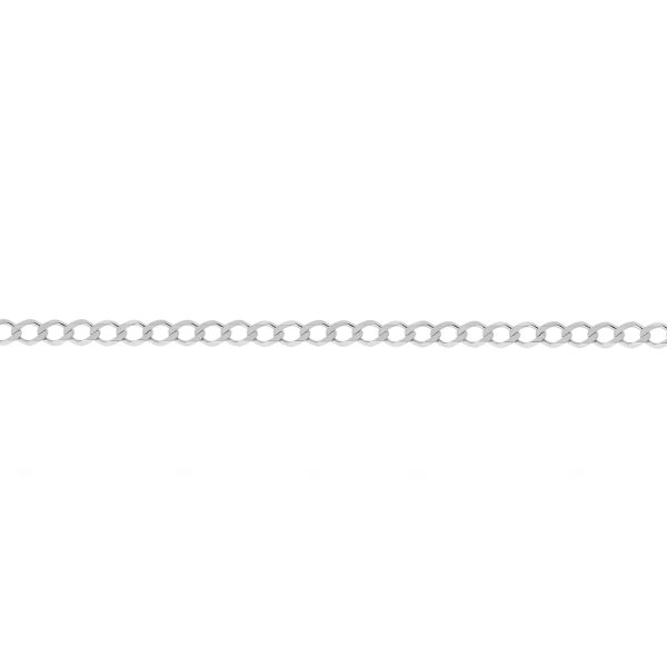 S619 - Sterling Silver Flattened Octagonal Curb Chain with Lobster Clasp - 2.5mm Wide