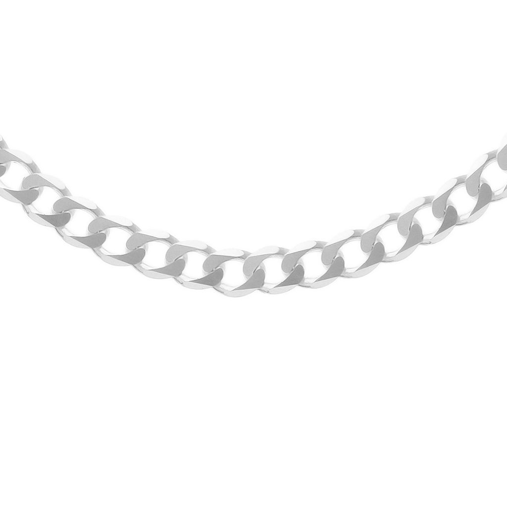 S623H - Silver Flattened Octagonal Curb Chain - W J Sutton